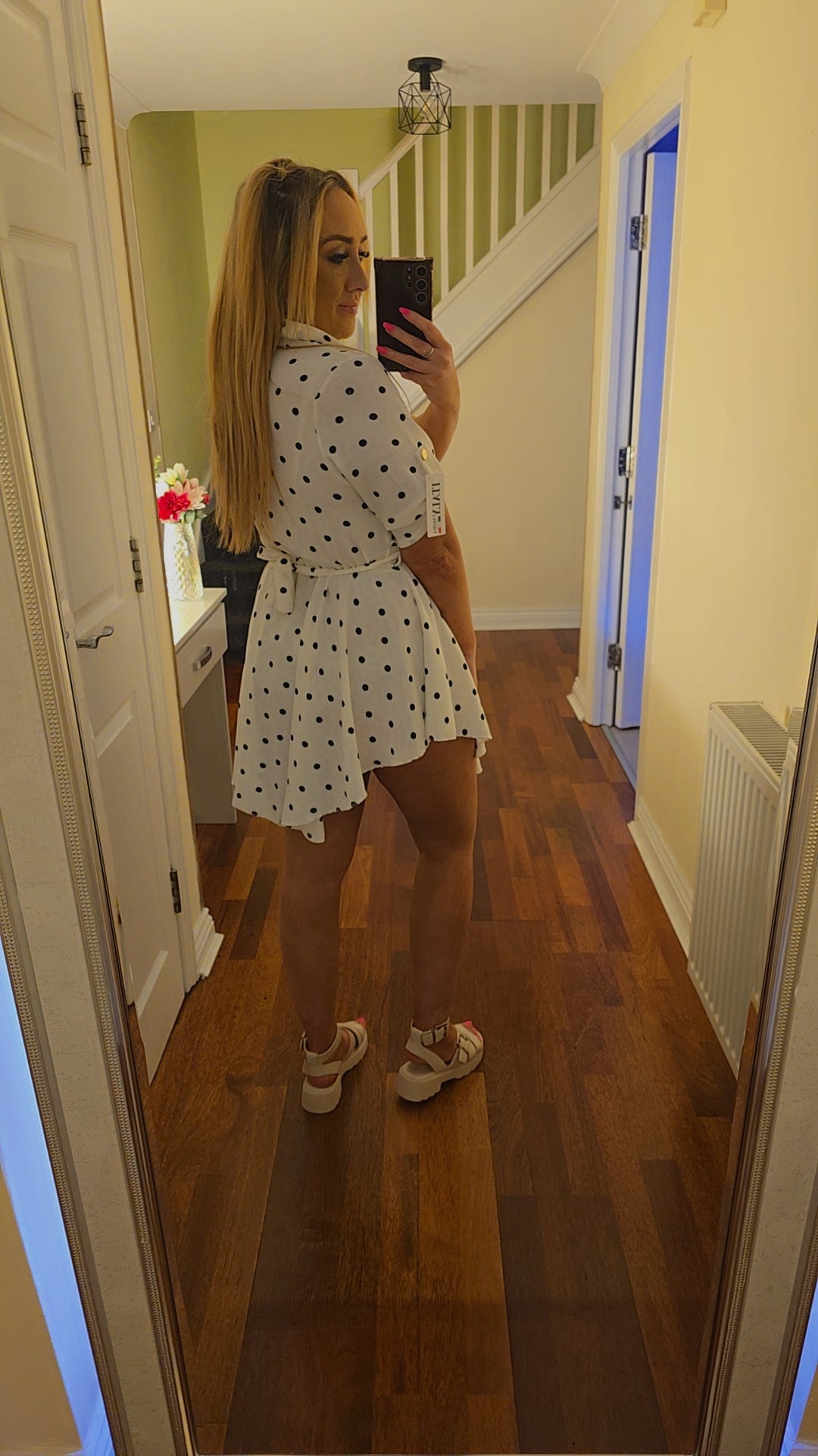 Jasmin Polka Dot Dress - White