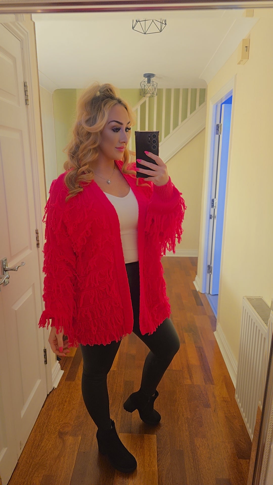 Nina Tassel Cardigan - Hot Pink