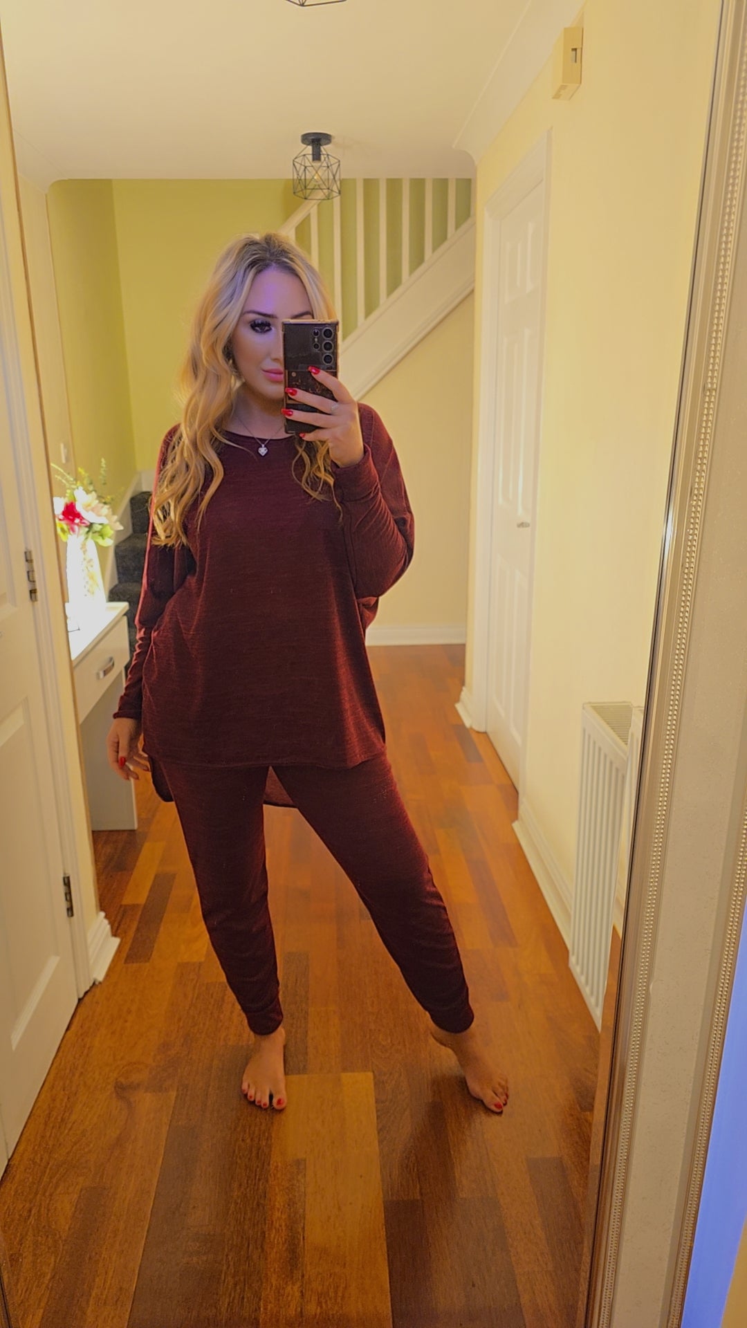 Keira High low lounge set - Wine