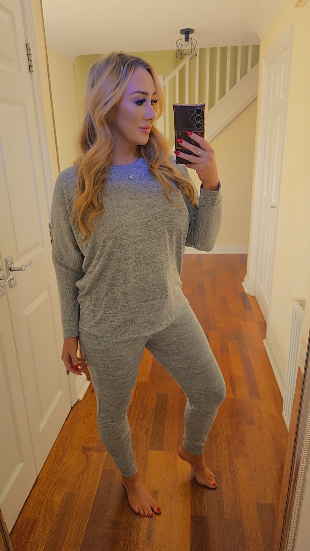 Keira High low lounge set - Light Grey
