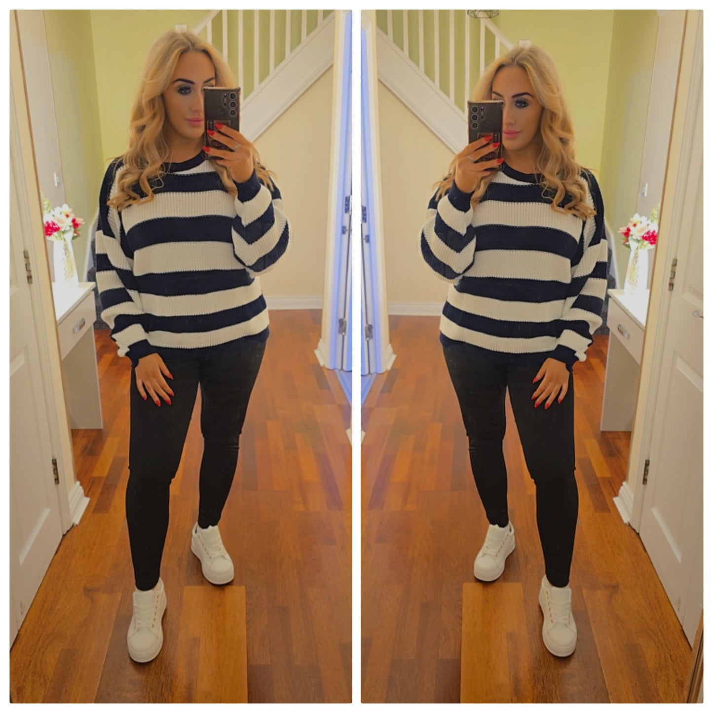 Reagan Stripe jumper - Black