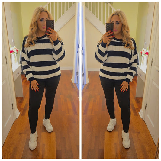 Reagan Stripe jumper - Black