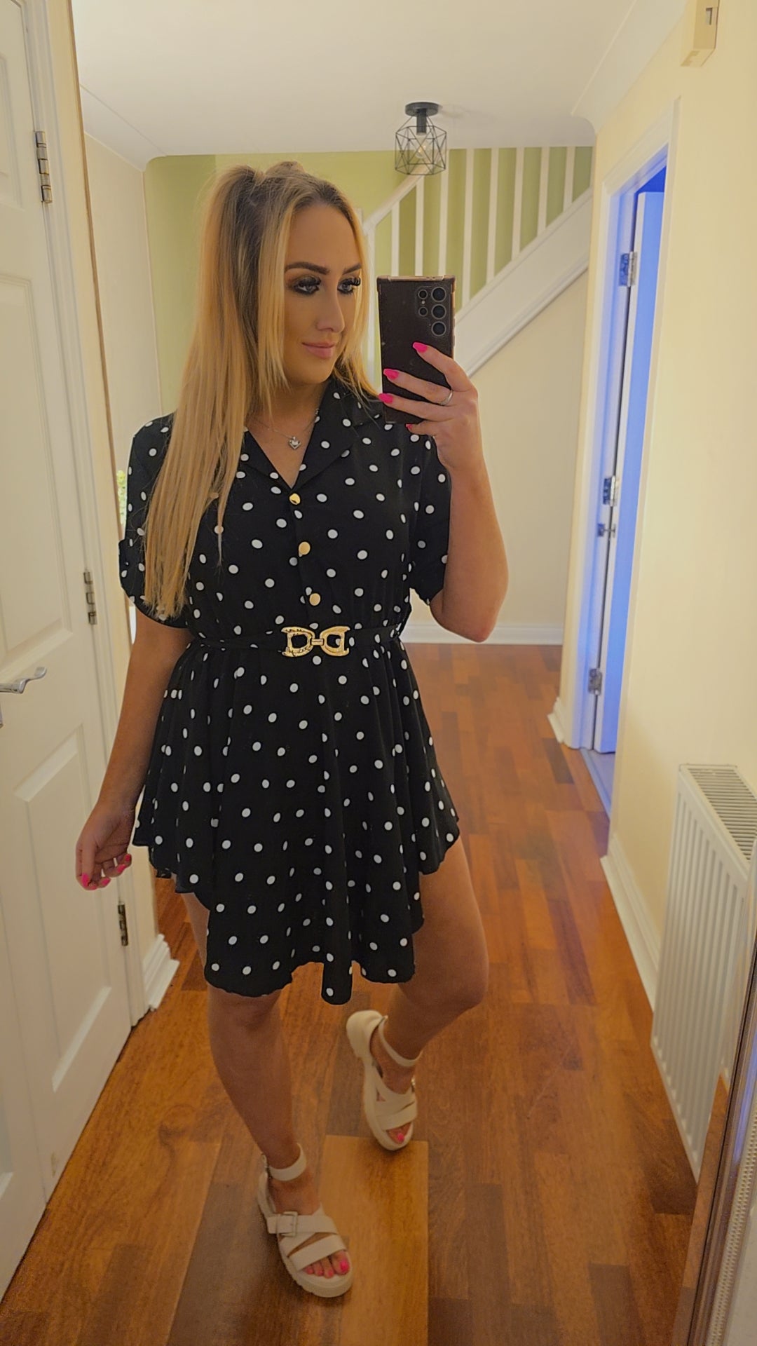 Jasmin Polka Dot Dress - Black