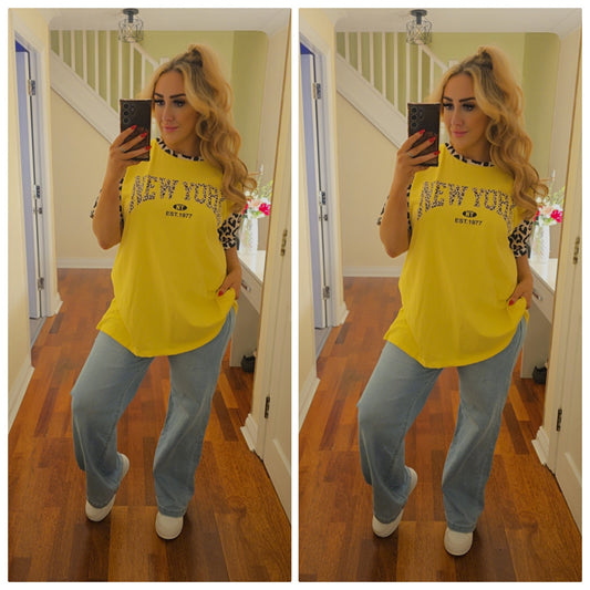 Darcie leopard New York top - Yellow