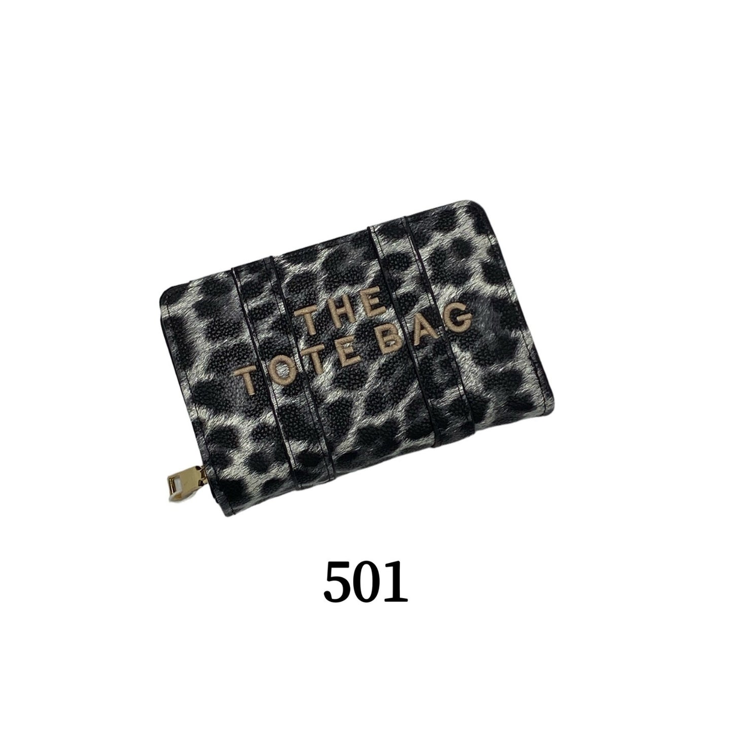 Black leopard tote bag and purse set